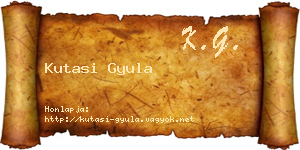 Kutasi Gyula névjegykártya